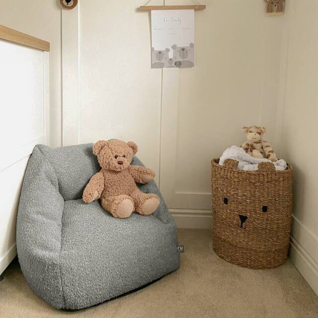 rucomfy Beanbags rucomfy Indoor Kids Bean Bag Chair - Snug Snuggle Seat in Grey - image 1
