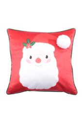 Bedlam 'Jolly Santa' Plush Fleece Filled Cushion in Red - Size: 43 cm x 43 cm - thumbnail 3