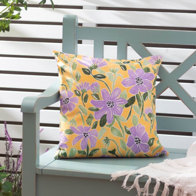 Wylder Flowers Trending Water & UV Resistant Outdoor Cushion in Lilac - Size: 43 cm x 43 cm - image 1