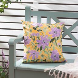 Wylder Flowers Trending Water & UV Resistant Outdoor Cushion in Lilac - Size: 43 cm x 43 cm
