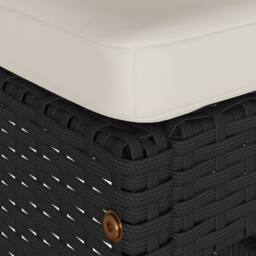 Berkfield Home Garden Bar Stools with Cushions 2 pcs Black Poly Rattan - thumbnail 7