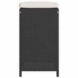 Berkfield Home Garden Bar Stools with Cushions 2 pcs Black Poly Rattan - thumbnail 5