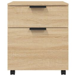 Berkfield Home Mobile File Cabinet with Wheels Sonoma Oak 45x38x54 cm Engineered Wood in Brown - Size: 45 x 38 x 54 cm - thumbnail 3