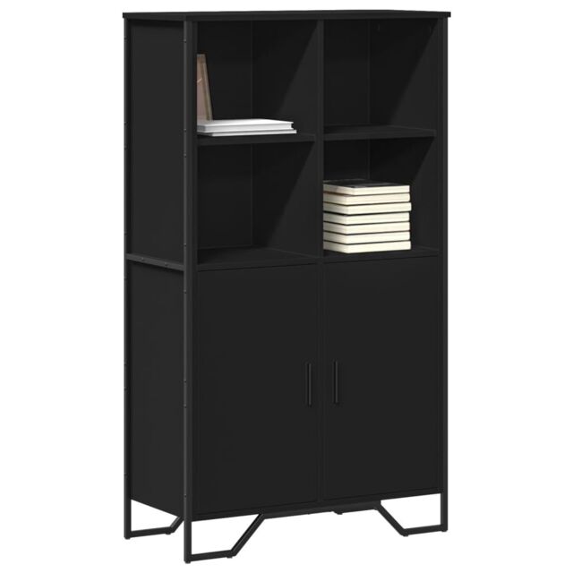 Berkfield Home Highboard Black 79.5x35.5x137.5 cm Engineered wood - image 1