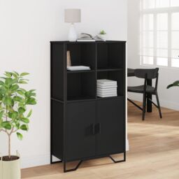 Berkfield Home Highboard Black 79.5x35.5x137.5 cm Engineered wood - thumbnail 3