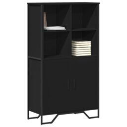 Berkfield Home Highboard Black 79.5x35.5x137.5 cm Engineered wood - thumbnail 1