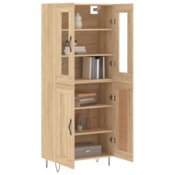 Berkfield Home Highboard Sonoma Oak 69.5x34x180 cm Engineered Wood in Brown - thumbnail 3