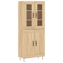 Berkfield Home Highboard Sonoma Oak 69.5x34x180 cm Engineered Wood in Brown - thumbnail 2