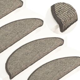 Berkfield Home Stair Mats Self-adhesive 15 pcs 56x17x3 cm Beige & Grey - Size: Medium - thumbnail 1