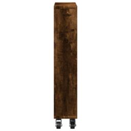 Berkfield Home Narrow Storage Trolley Smoked Oak 48x13x68 cm Engineered Wood in Brown - Size: 48 x 13 x 68 cm - thumbnail 5