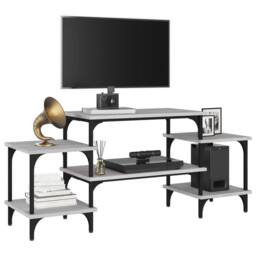 Berkfield Home TV Cabinet Grey Sonoma 117x35x52 cm Engineered Wood - Size: 117 x 35 x 52 cm - thumbnail 4