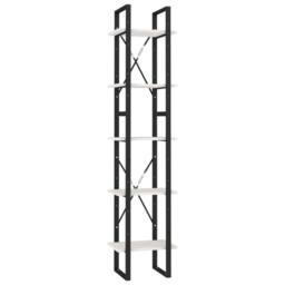 Berkfield Home Modern 5-Tier Book Cabinet White 40x30x175 cm Pinewood - Size: 40 x 30 x 175 cm - thumbnail 3