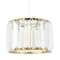 Happy Homewares Contemporary Easy Fit Pendant Shade with Clear Acrylic Rectangular Rods in Gold - Size: 10 inches - thumbnail 2