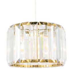 Happy Homewares Contemporary Easy Fit Pendant Shade with Clear Acrylic Rectangular Rods in Gold - Size: 10 inches - thumbnail 1