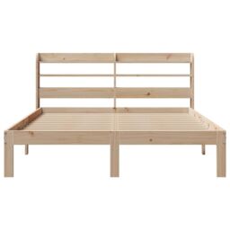 Berkfield Home Bed Frame with Headboard without Mattress 150x200 cm King Size in Brown - thumbnail 4