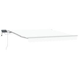 Berkfield Home Manual Retractable Awning with LED White 350x250 cm - thumbnail 2