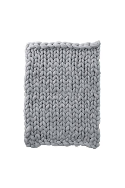 Garden Sanctuary Chunky Knit Throw Blanket Handwoven Home Decor in Grey - image 1