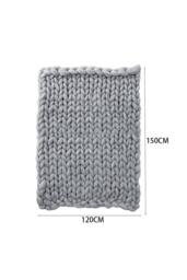 Garden Sanctuary Chunky Knit Throw Blanket Handwoven Home Decor in Grey - thumbnail 3