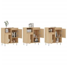 Berkfield Home Sideboards 3 pcs Sonoma Oak Engineered Wood in Brown - thumbnail 3