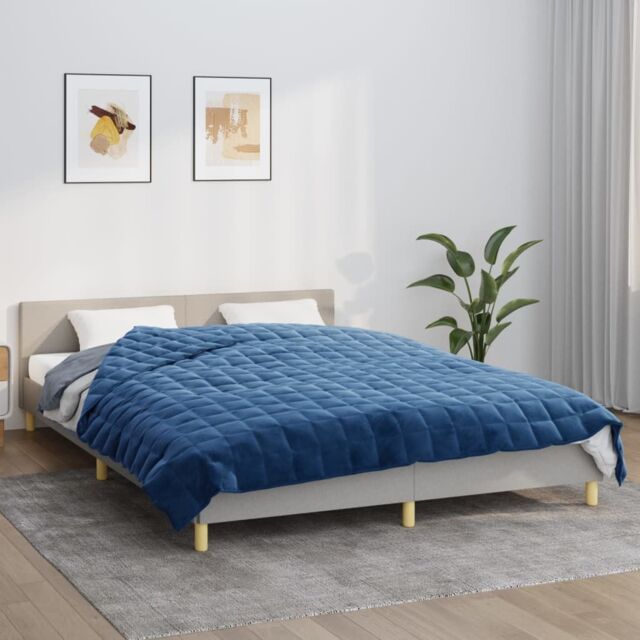 Berkfield Home Weighted Blanket Blue 200x230 cm 9 kg Fabric - image 1