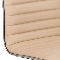 FWStyle Brown Faux Leather Low Back Designer Office Chair in Tan - thumbnail 4