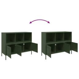 Berkfield Home Sideboard Olive Green 100.5x39x79 cm Steel - thumbnail 9