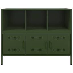 Berkfield Home Sideboard Olive Green 100.5x39x79 cm Steel - thumbnail 6