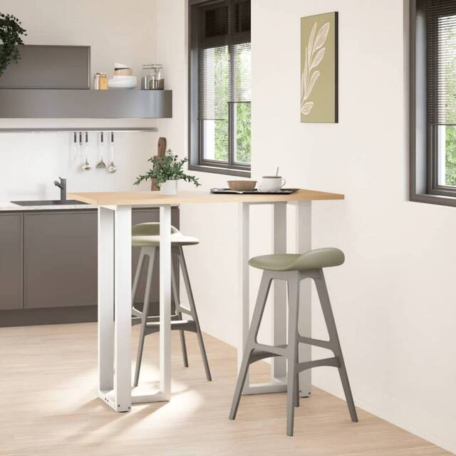 Berkfield Home Bar Table Legs T-Shaped¬†2 pcs White 40x35x(110-111) cm Steel - image 1