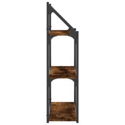 Berkfield Home 3-Tier Wall Shelf Smoked Oak 60x21x78.5 cm Engineered Wood in Brown - thumbnail 5