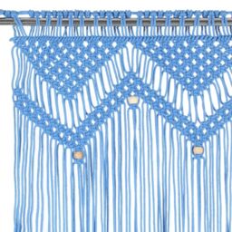 Berkfield Home Macrame Curtain Blue 140x240 cm Cotton - thumbnail 3