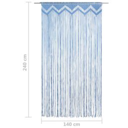 Berkfield Home Macrame Curtain Blue 140x240 cm Cotton - thumbnail 5