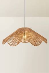 ValueLights Farai Natural Woven Rope Wavy Easy Fit Ceiling Lamp Shade with Bulb - thumbnail 3