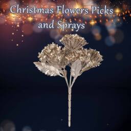 VFM e-Store Christmas Metallic Hydrangea Bush 33cm x 22cm Cream X 1 - Size: 33 cm x 22 cm - thumbnail 3