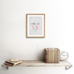 "Artery8 Wall Art Print Dusty Rose Cest La Vie Framed in Beige - Size: W7"" x H9""" - thumbnail 2