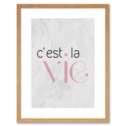 "Artery8 Wall Art Print Dusty Rose Cest La Vie Framed in Beige - Size: W7"" x H9""" - thumbnail 1
