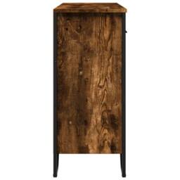Berkfield Home Sideboard Smoked Oak 97x32.5x74.5 cm Engineered Wood in Brown - thumbnail 6