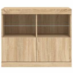 Berkfield Home Sideboard with LED Lights Sonoma Oak 81x37x67 cm in Brown - Size: 81 x 37 x 67 cm - thumbnail 6
