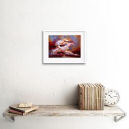 "Artery8 Wall Art Print Ballet Dancing Saute Painting Art Framed 9x7 inch in White - Size: W7"" x H9""" - thumbnail 2
