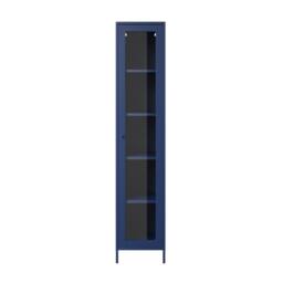 Lemon Pavilion Furniture Frank Storage Cabinet - Steel/Glass - Classic Blue - Flat Packed - thumbnail 2