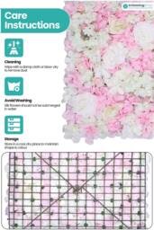 Neel Blue Artificial Flower Wall Panel Decorative Wedding Photography Backdrop in Baby Pink - thumbnail 5