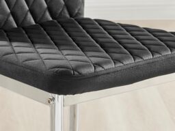 FurnitureboxUK Set of 4 Milan High Back Soft Touch Diamond Pattern Velvet Dining Chairs With Silver Chrome Metal Legs in Black - thumbnail 8