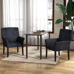 Kelvenix Waiting Room Chair Velvet Executive Reception Chair in Black - Size: 0.6m2 - thumbnail 5