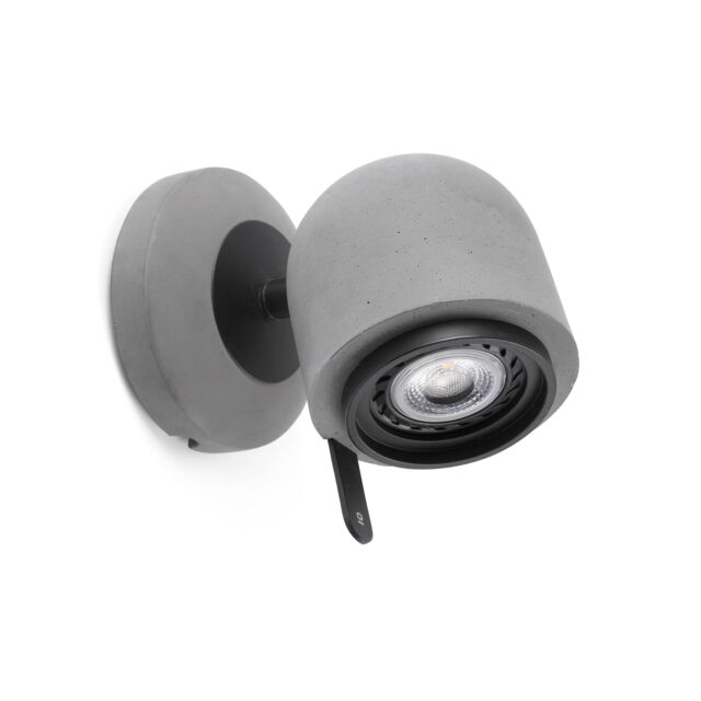 Netlighting Stone 1 Light Indoor Adjustable Wall Spotlight Grey GU10 - image 1