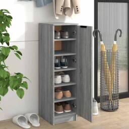 Berkfield Home Shoe Cabinet Grey Sonoma 30x35x100 cm Engineered Wood - Size: 30 x 35 x 100 cm - thumbnail 1