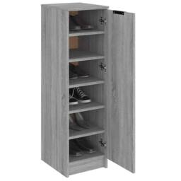 Berkfield Home Shoe Cabinet Grey Sonoma 30x35x100 cm Engineered Wood - Size: 30 x 35 x 100 cm - thumbnail 4