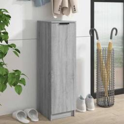 Berkfield Home Shoe Cabinet Grey Sonoma 30x35x100 cm Engineered Wood - Size: 30 x 35 x 100 cm - thumbnail 2