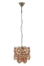 Orsina Rydello Small Amber Glass Chandelier in Orange