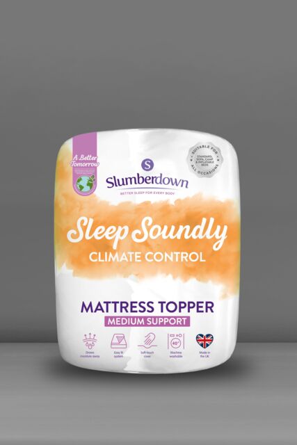 Slumberdown Temperature-Regulating Mattress Topper with Breathable Cooling Technology in White - Size: Single - image 1