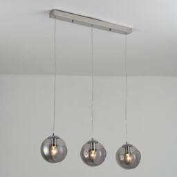 Pagazzi Nia Chrome Smoke 3-Light Pendant Bar in Silver - thumbnail 2