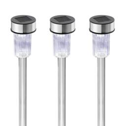Globrite 10 Pack Stainless Steel LED Solar Garden Lights with Stake in Silver